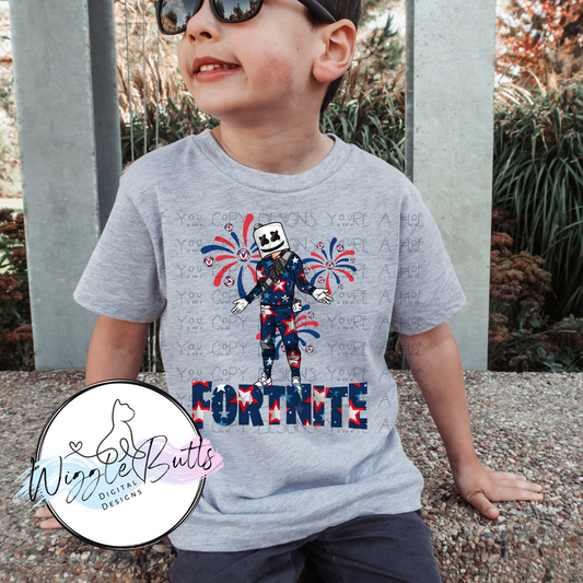 Gamer Character 4th of July PNG Design