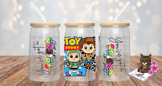 Toys Number 5 Cowboy 16oz Cup/Jar Wrap PNG Design
