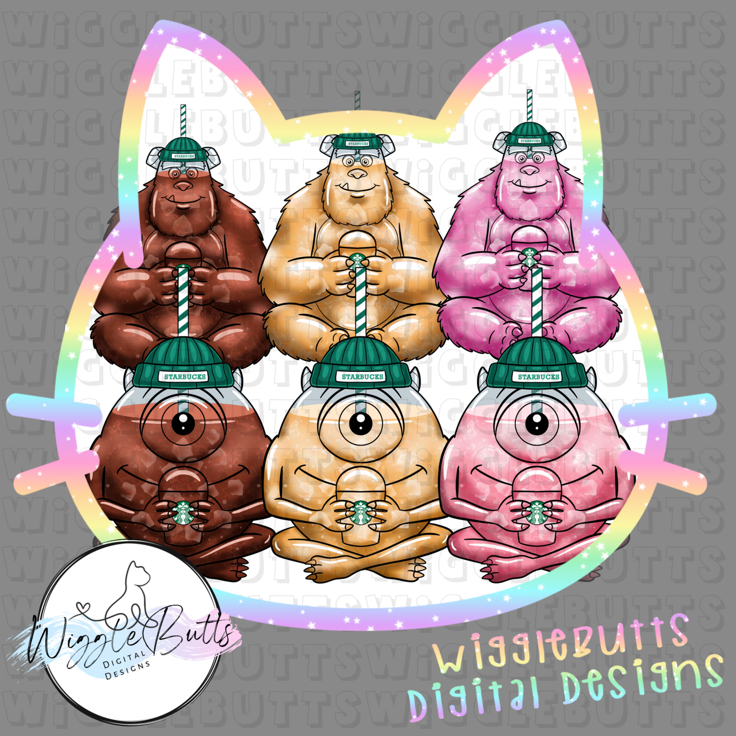 Coffee Lovers Character Cups and Matching Elements Semi Exclusive ClipArt Bundle