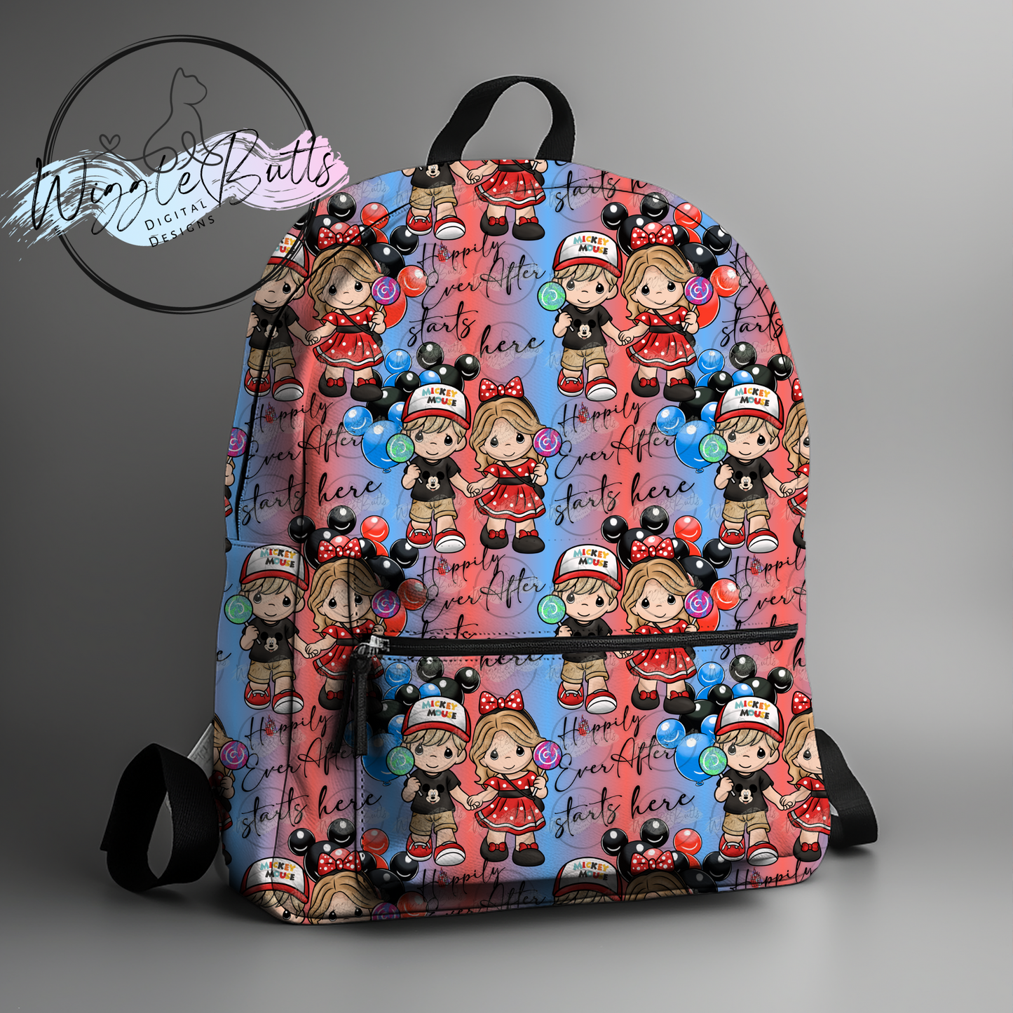 Precious Children Mouse and Friends Blue and Red Seamless File