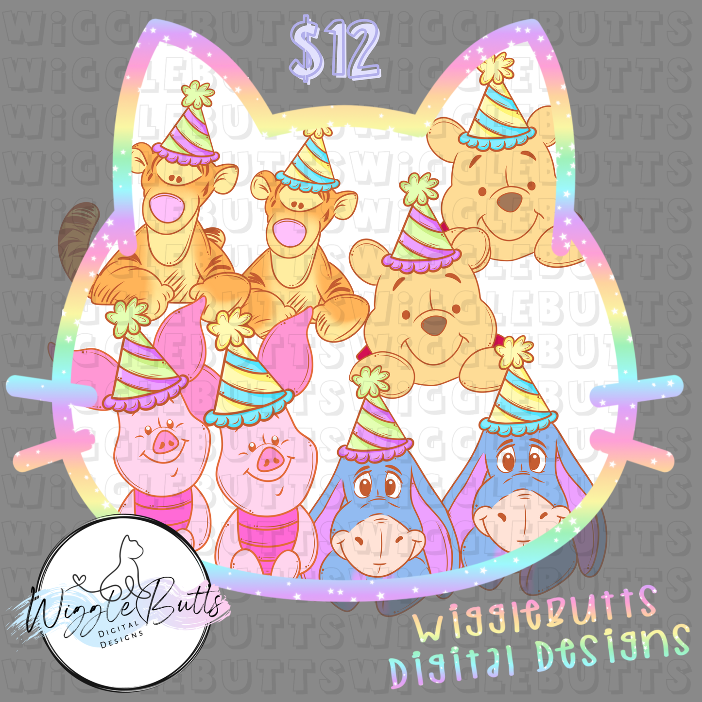 Honey Bear and Friends Birthday Hats ClipArt Bundle