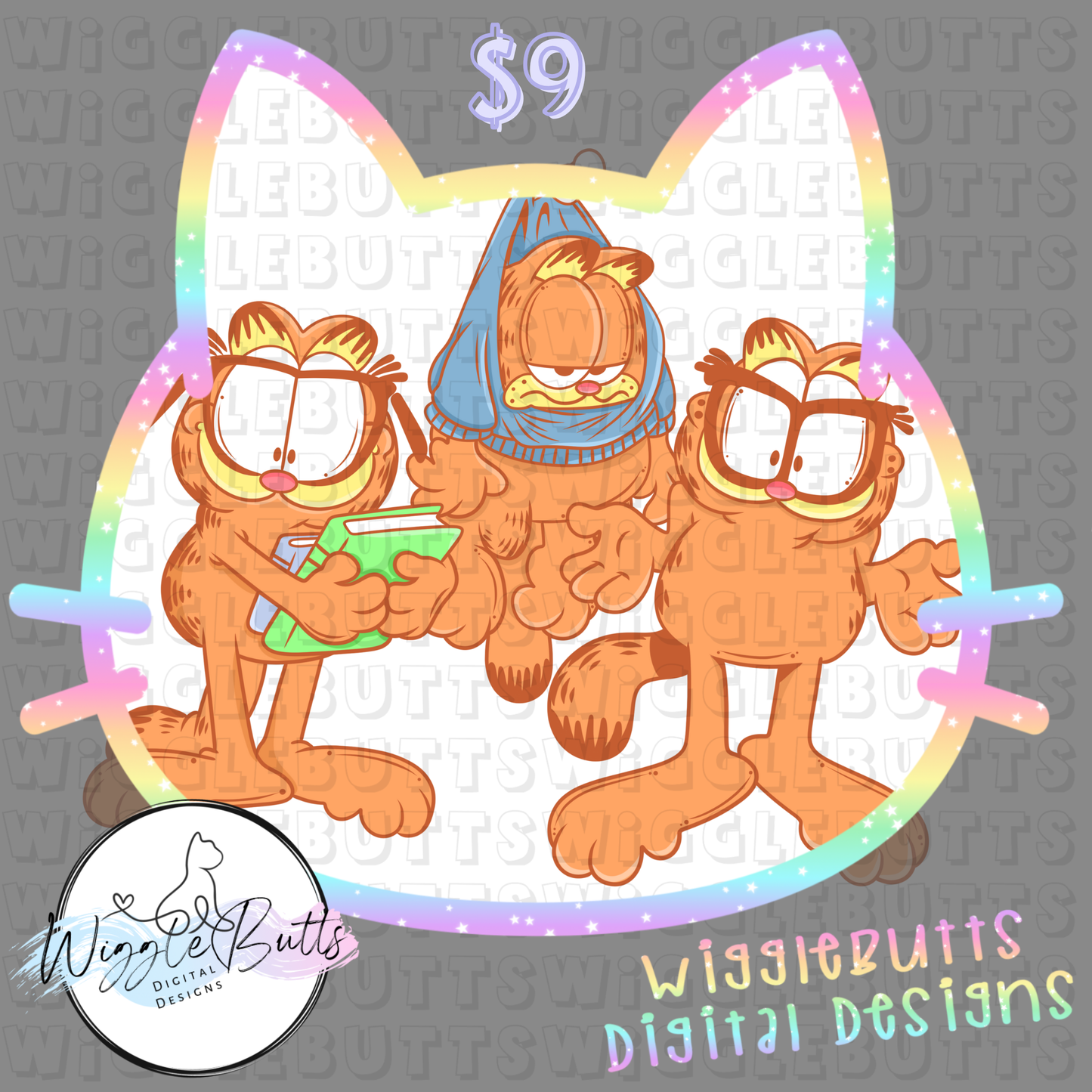 Retro Orange Cat ClipArt Bundle