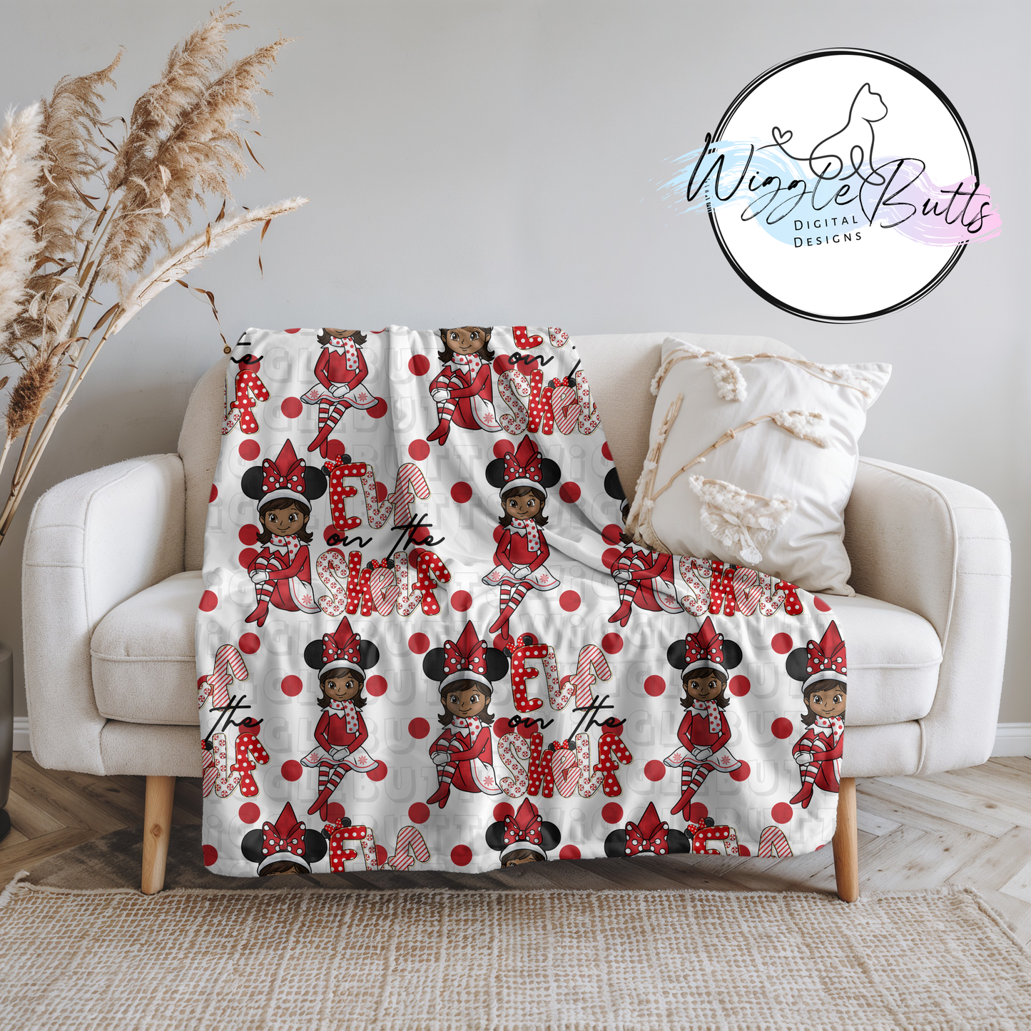 Christmas Elf Girl Dark Skin Seamless File