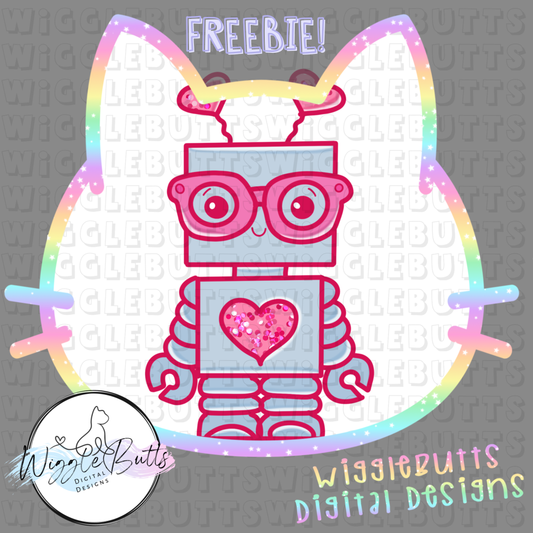 Valentine's Day Robot Boy ClipArt Piece