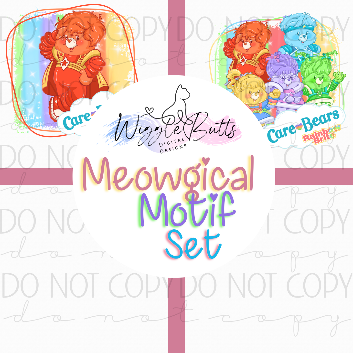 Rainbow 90s Bears Mashup Meowgical Motif Set
