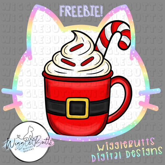 Christmas Santa Hot Cocoa Mug ClipArt Piece