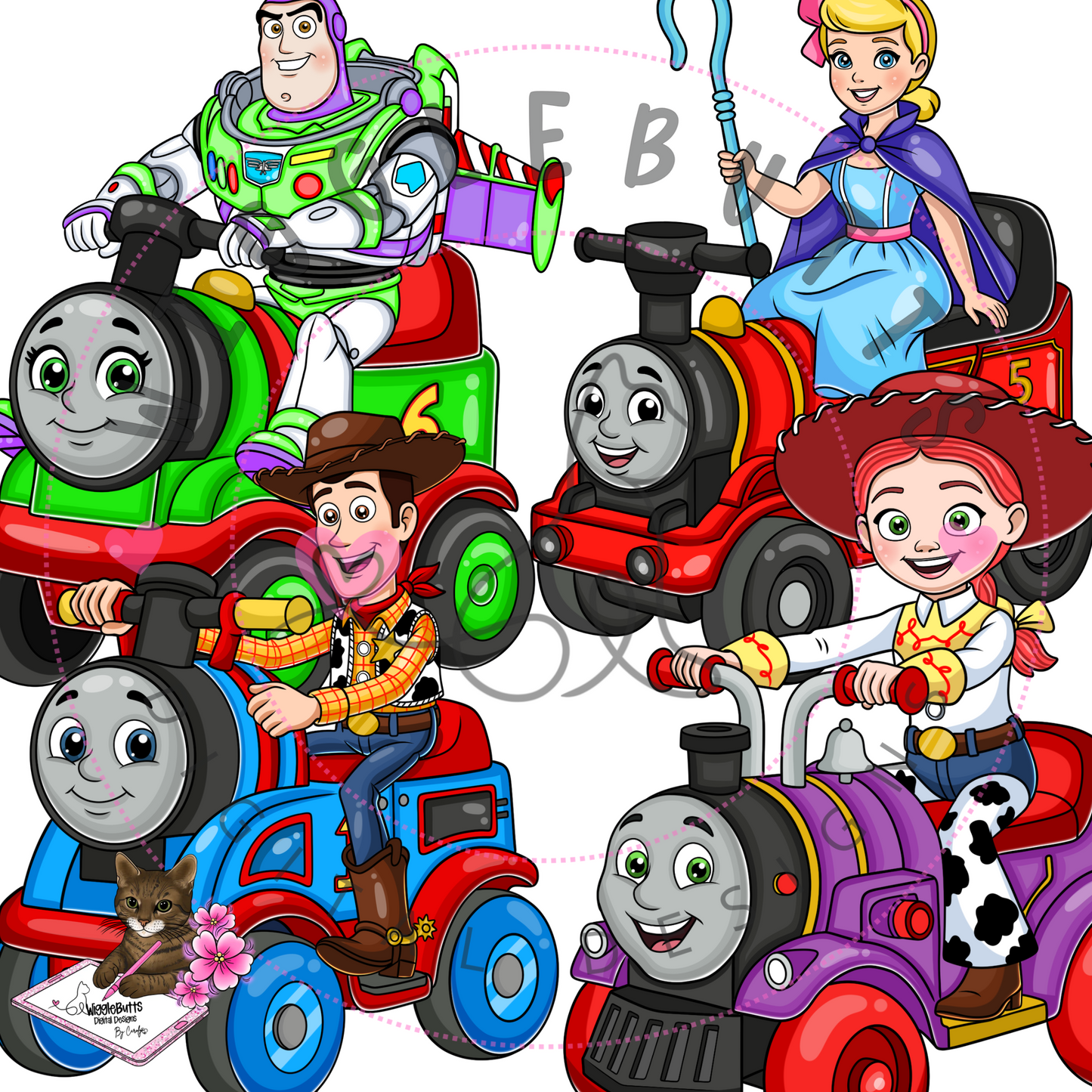 Toys Number 5 Train Mashup ClipArt Bundle