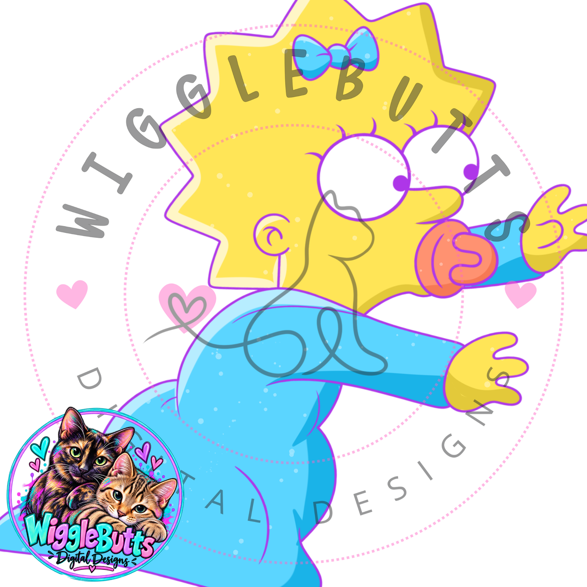 Retro Yellow Cartoon Family Baby ClipArt Piece