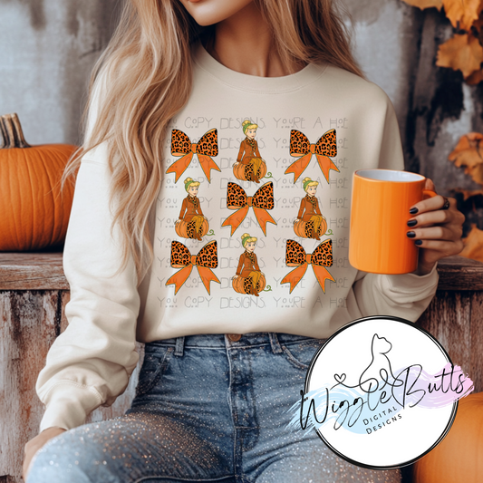 Coquette Fall Bows and Princess PNG Design