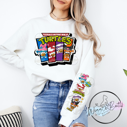 Turtles Kitty and Friends PNG Design and Matching PNG Sleeve Design3