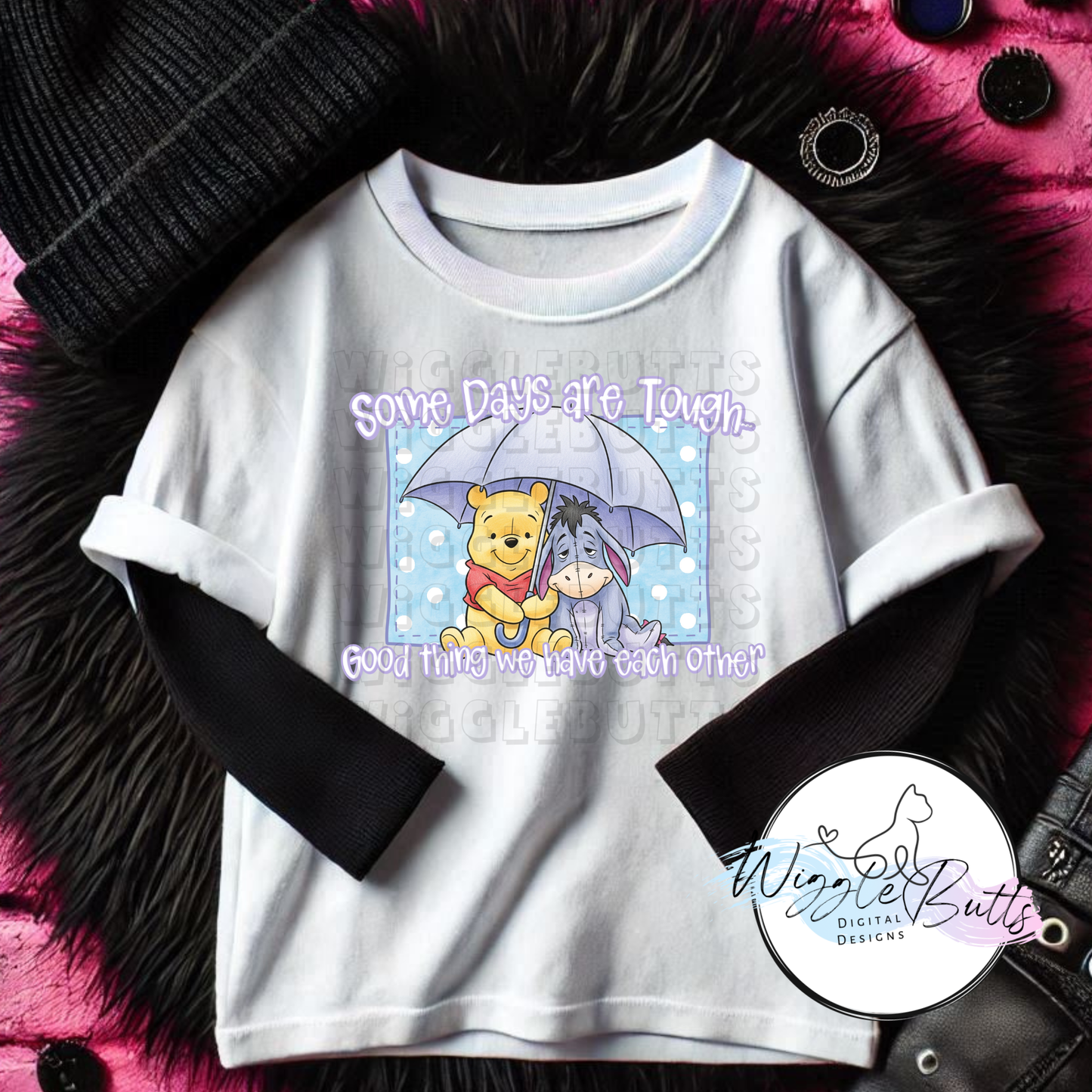 Honey Bear and Friends Some Days are tough PNG Design