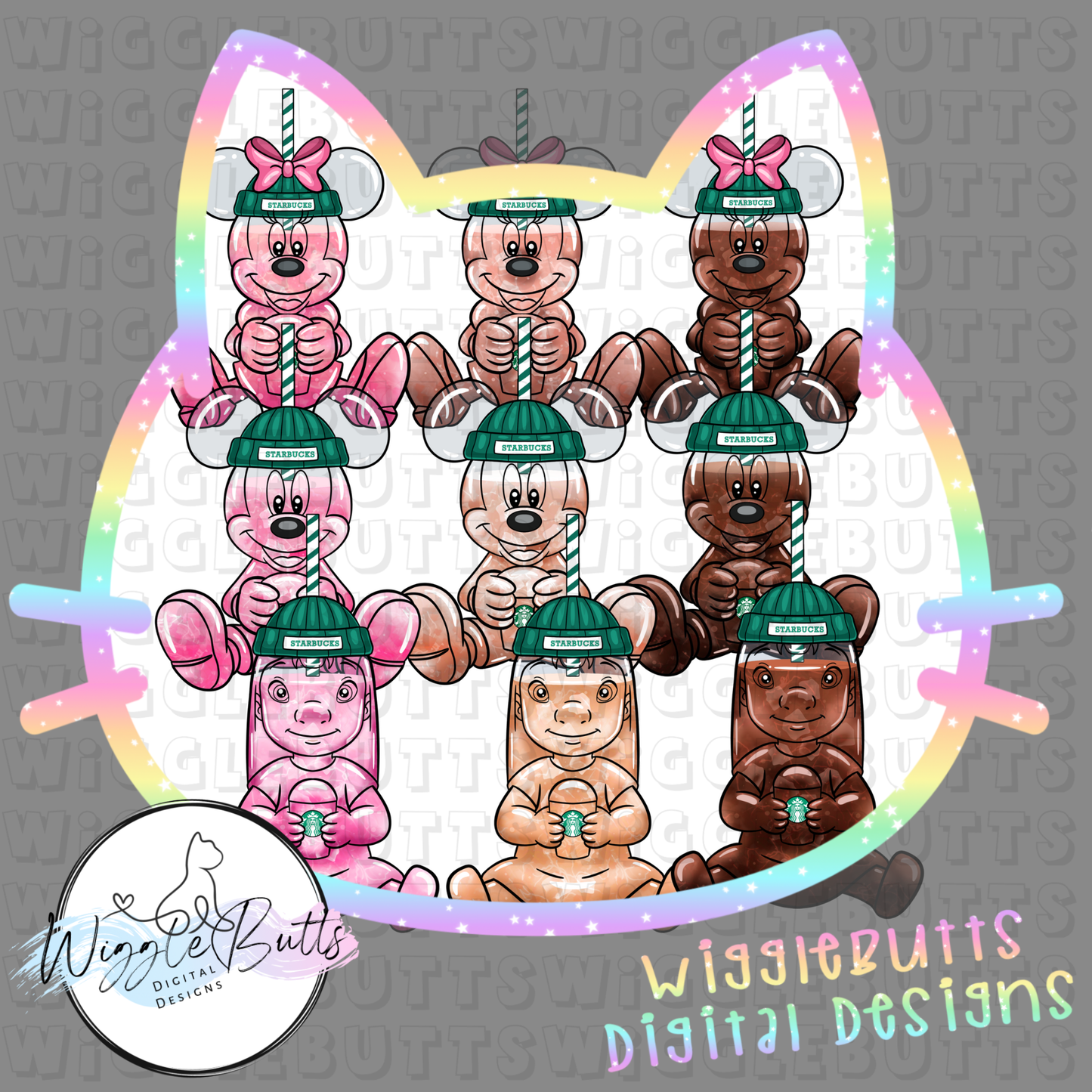 Coffee Lovers Character Cups and Matching Elements Semi Exclusive ClipArt Bundle