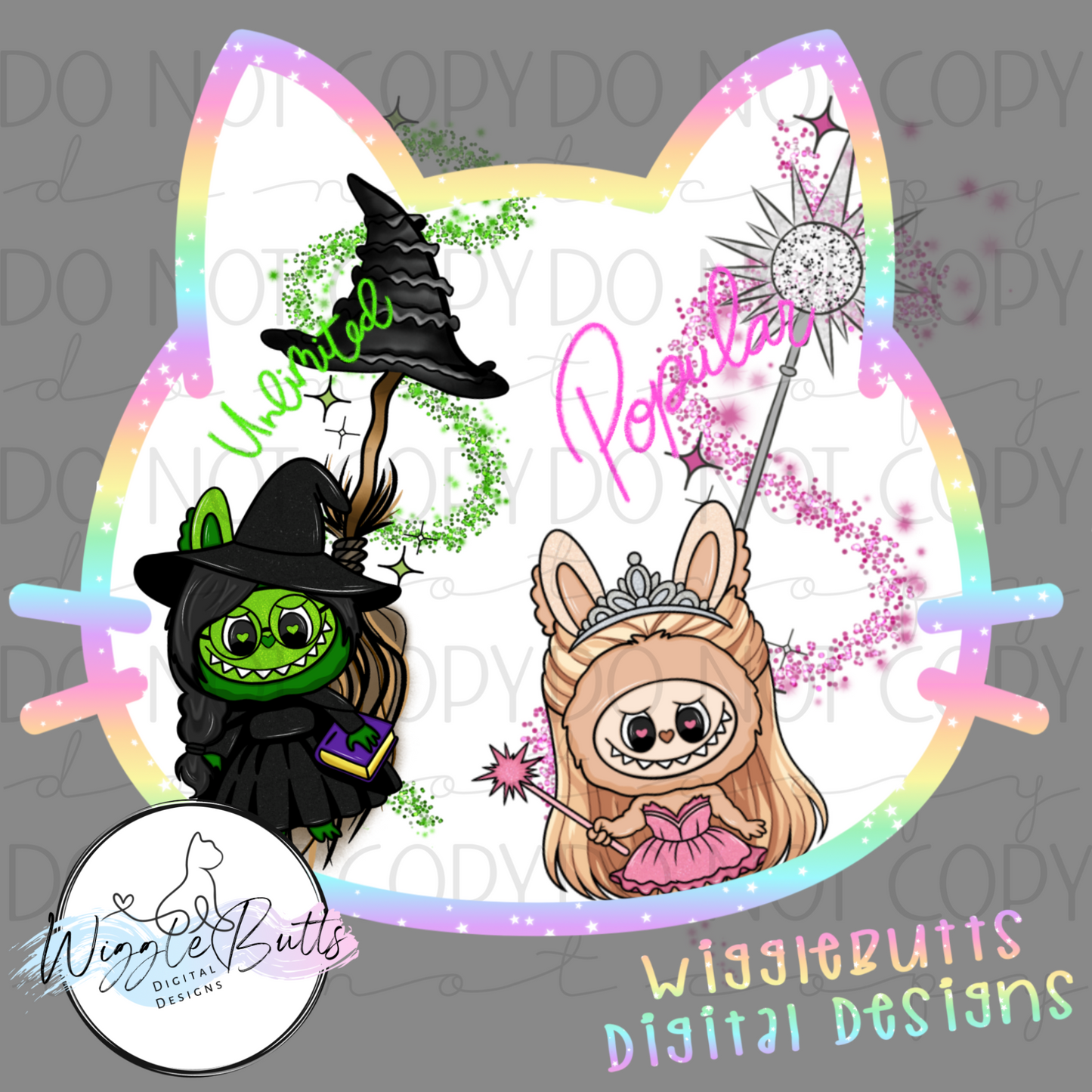 Little Monsters Witches PNG Design with 2 Matching Sleeve Designs