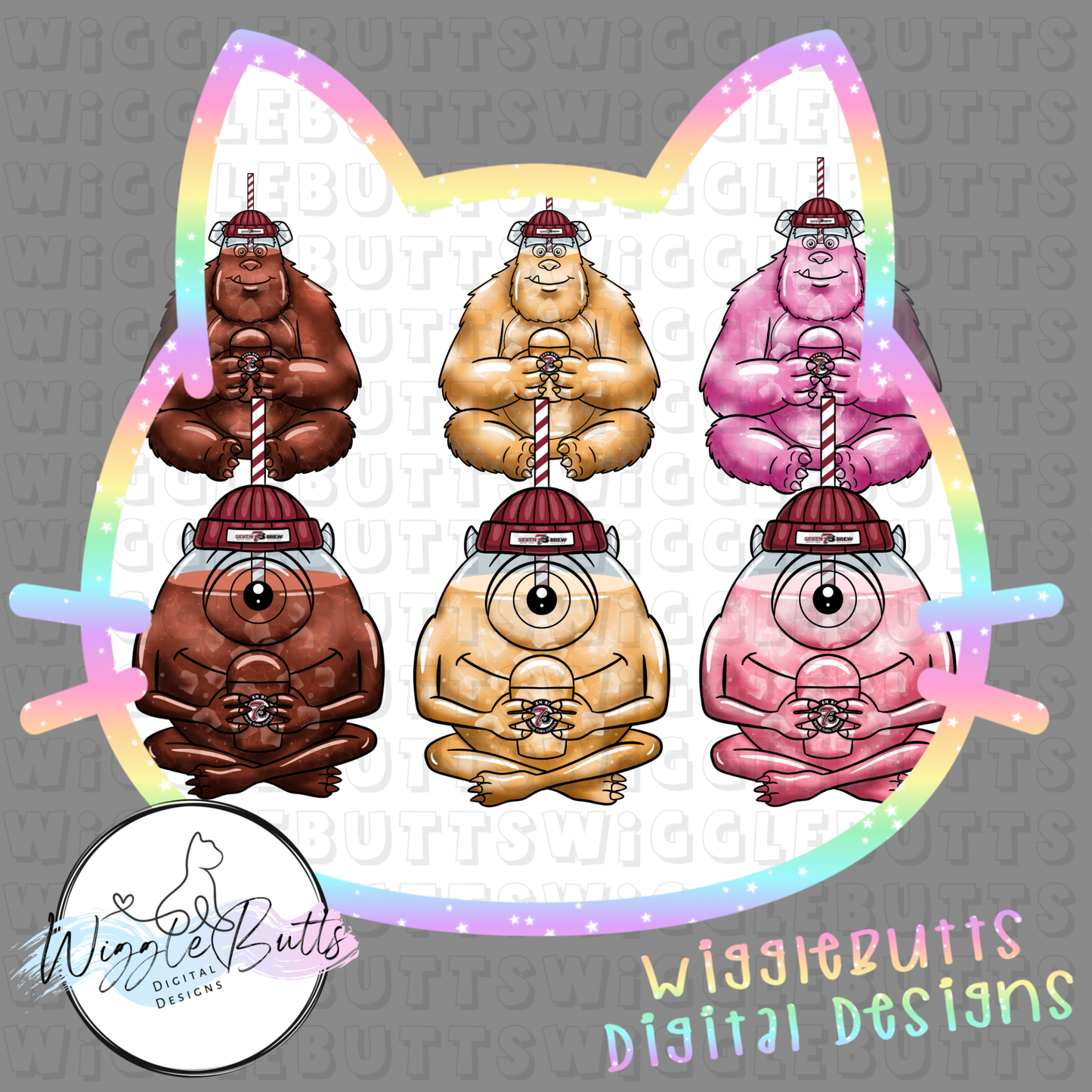 Coffee Lovers Maroon 7 Character Cups Semi Exclusive ClipArt Bundle