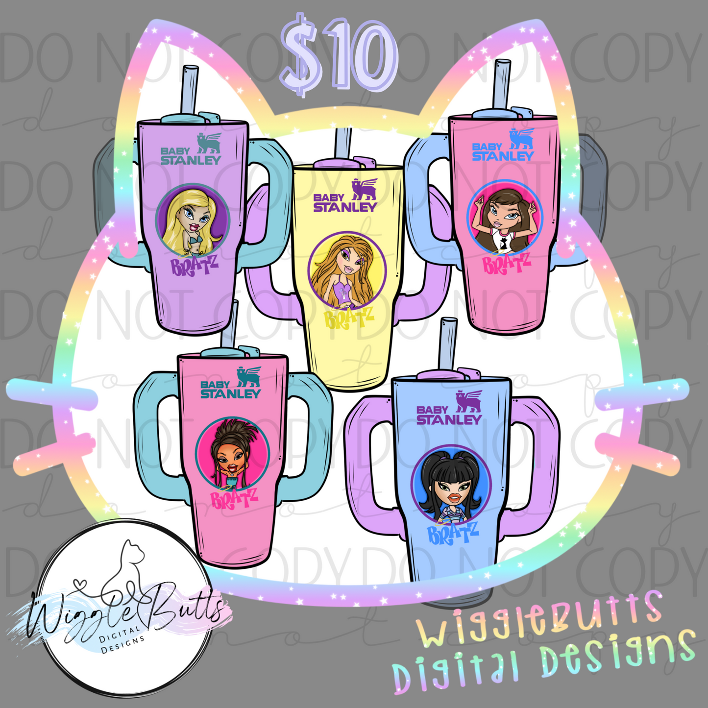 Bratty Girls Baby Boujee Cups ClipArt Bundle