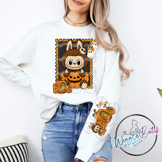 Little Monsters Halloween Boo PNG Design and Matching Sleeve Design