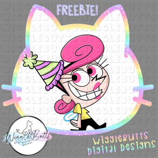Pink Fairy Parent Birthday Hat ClipArt Piece