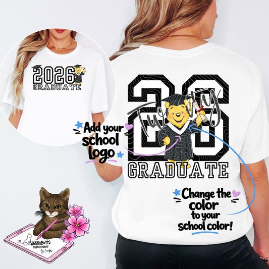 Honey Bear Graduate Graduation Editable PNG Design Bundle