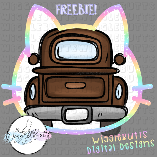 Retro Old time Fall car ClipArt Piece