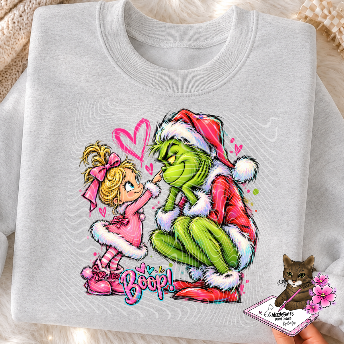 Green Guy Christmas Little Girl Boop PNG Design
