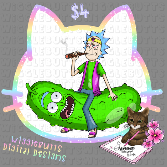R&M Pickle 420 Weed Smoker ClipArt Piece
