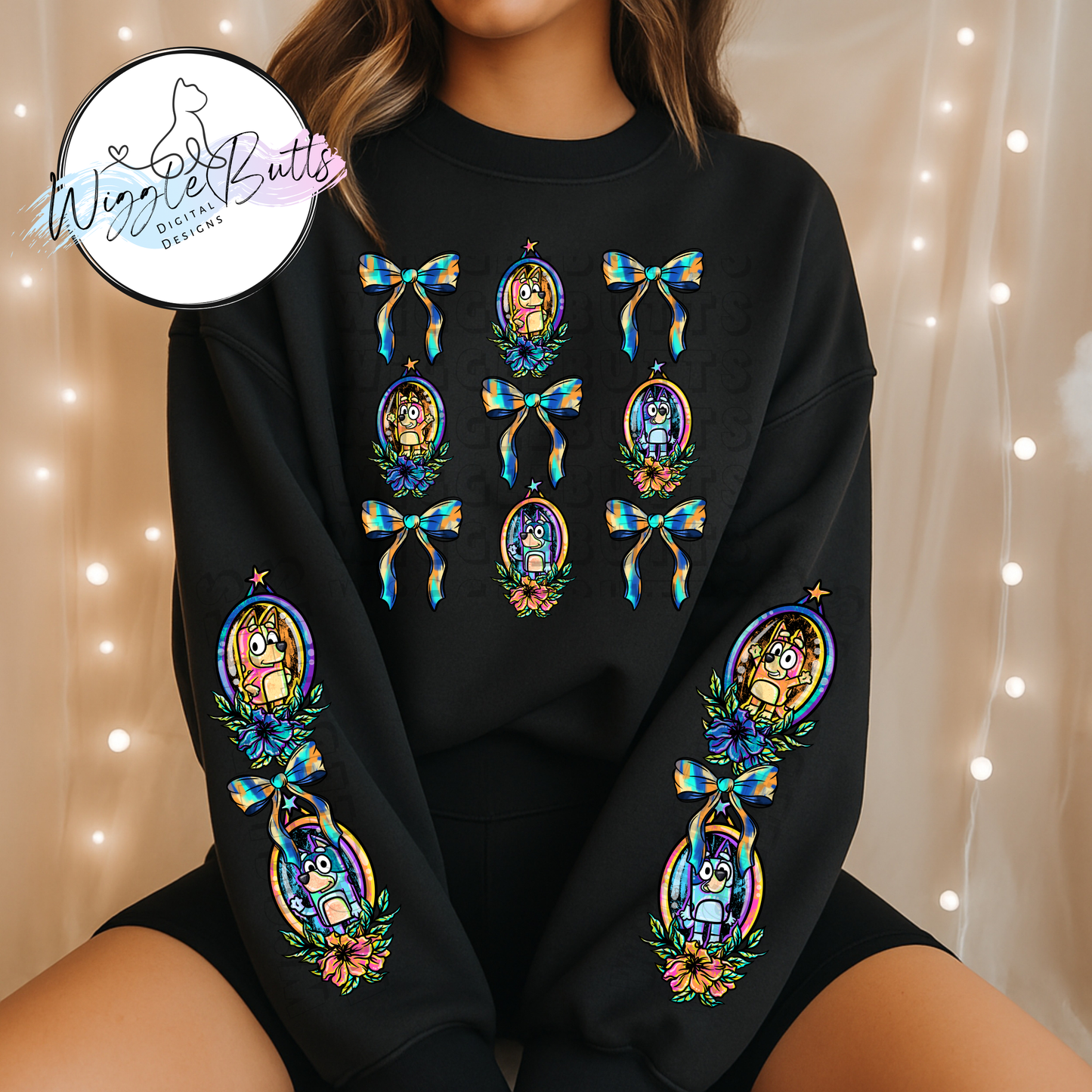 Blue Dog Puppies Croquette PNG Design and Matching Sleeve Designs