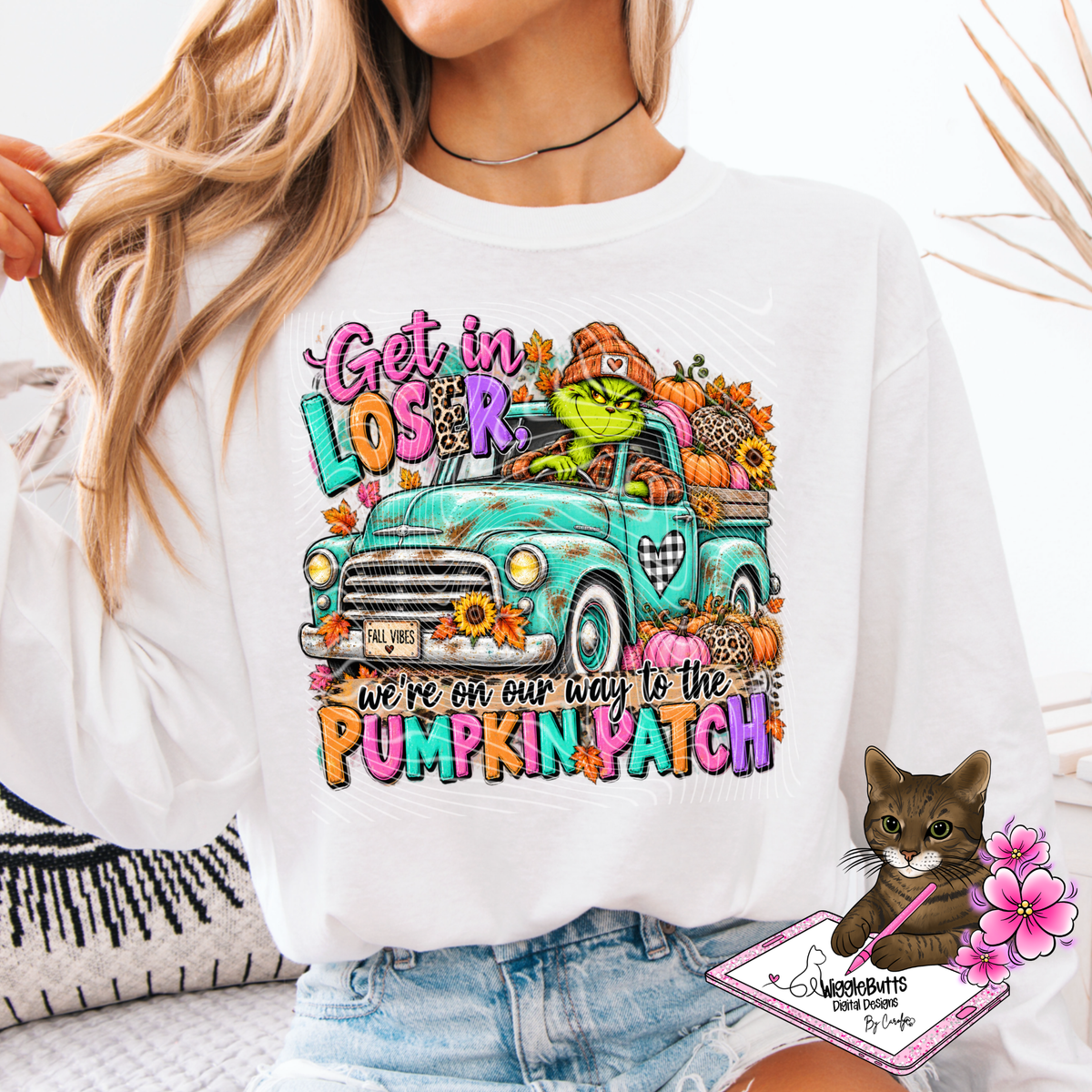 Green Guy Christmas Fall Pumpkin Patch Get in Loser PNG Design
