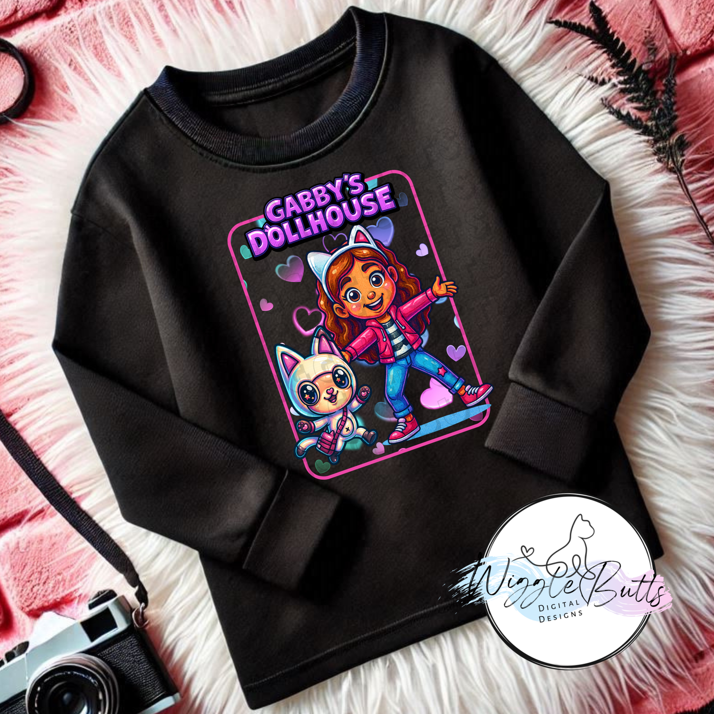 Cat girl dollhouse PNG Design