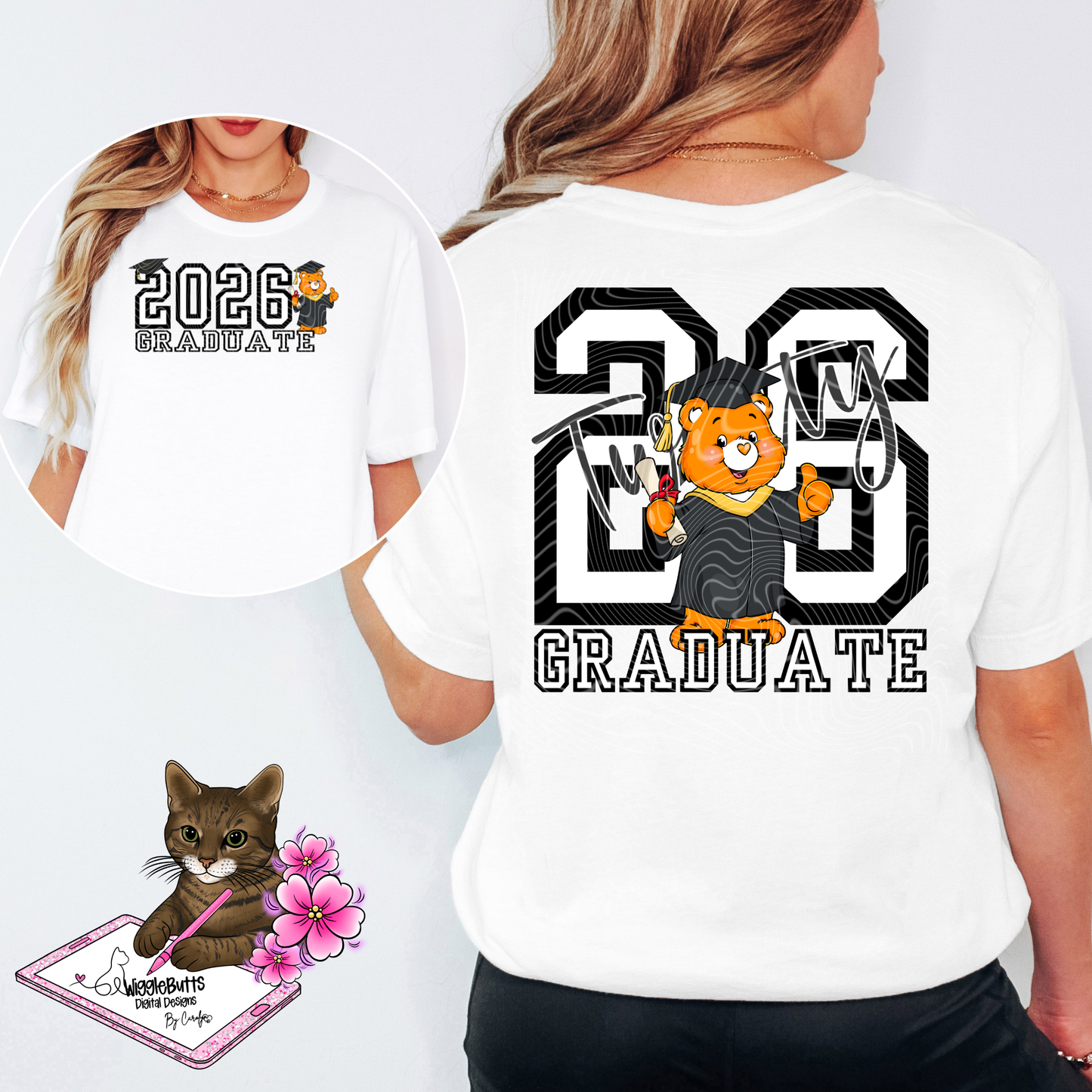 Retro 80s 90s Colorful Bears Graduate Graduation Solo Design Bundle