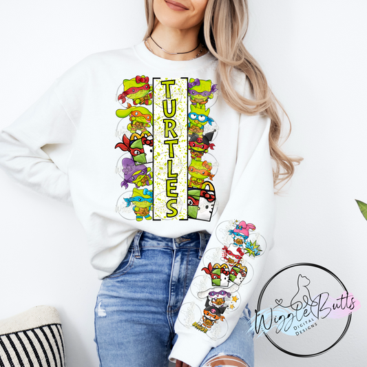 Turtles Kitty and Friends PNG Design and Matching PNG Sleeve Design4