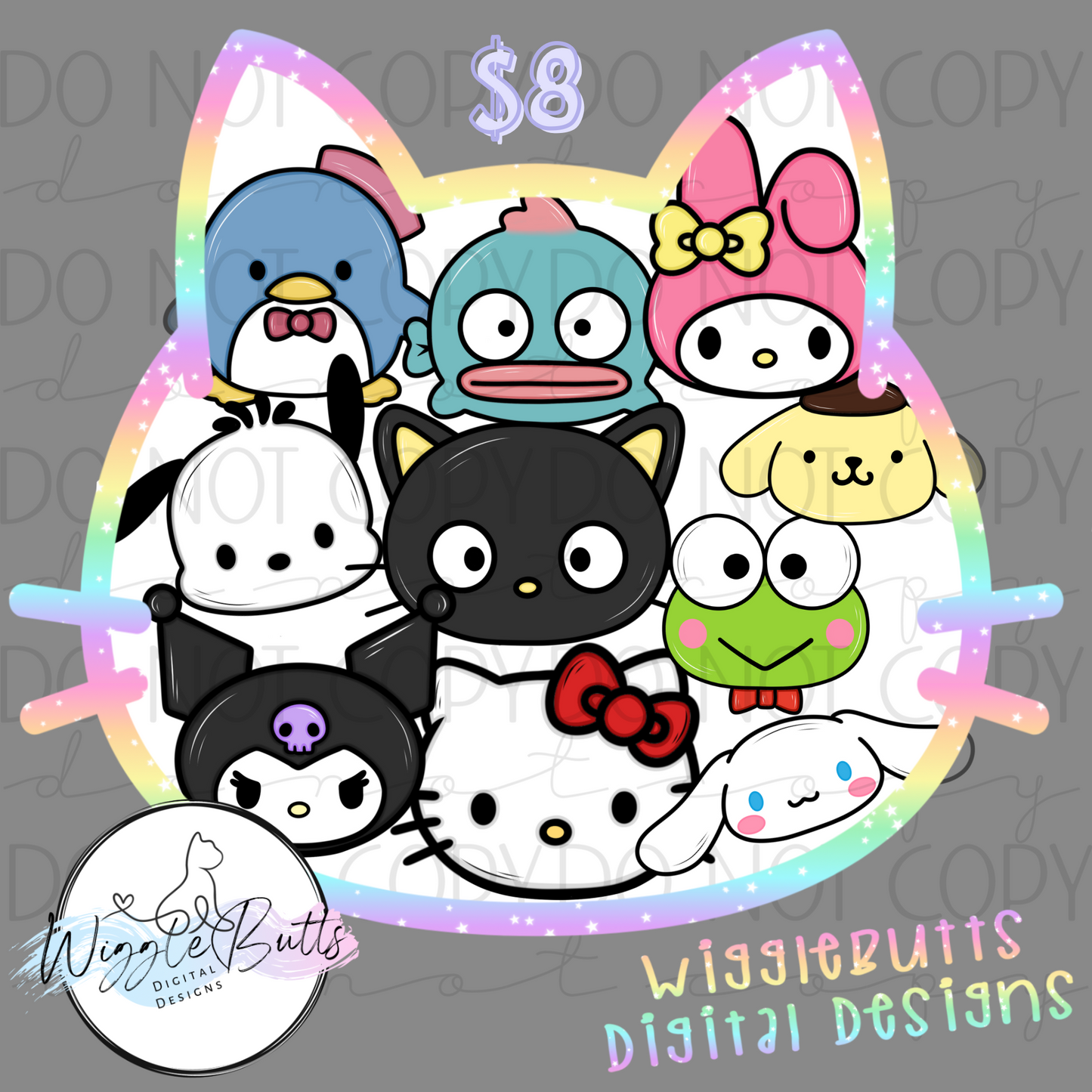 Kitty and Friends Character Faces ClipArt Bundle