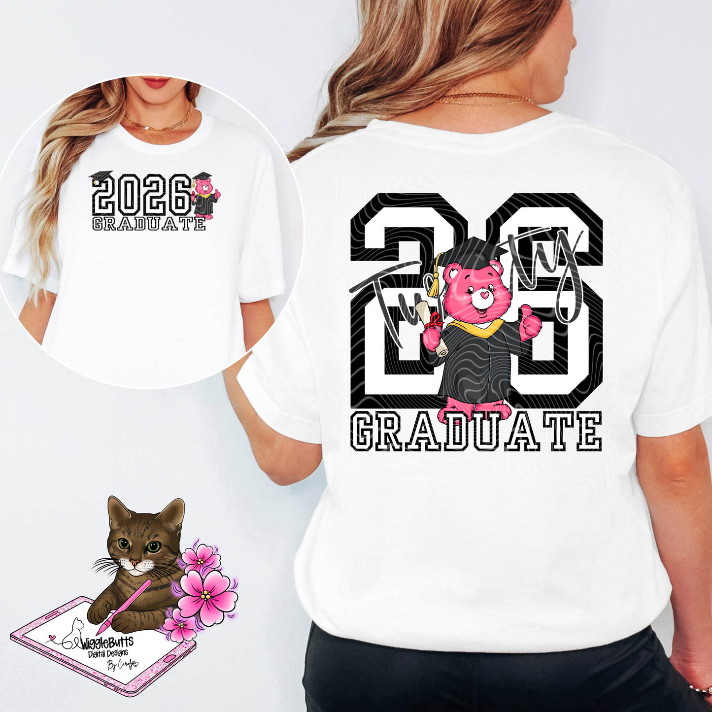 Retro 80s 90s Colorful Bears Graduate Graduation Solo Design Bundle
