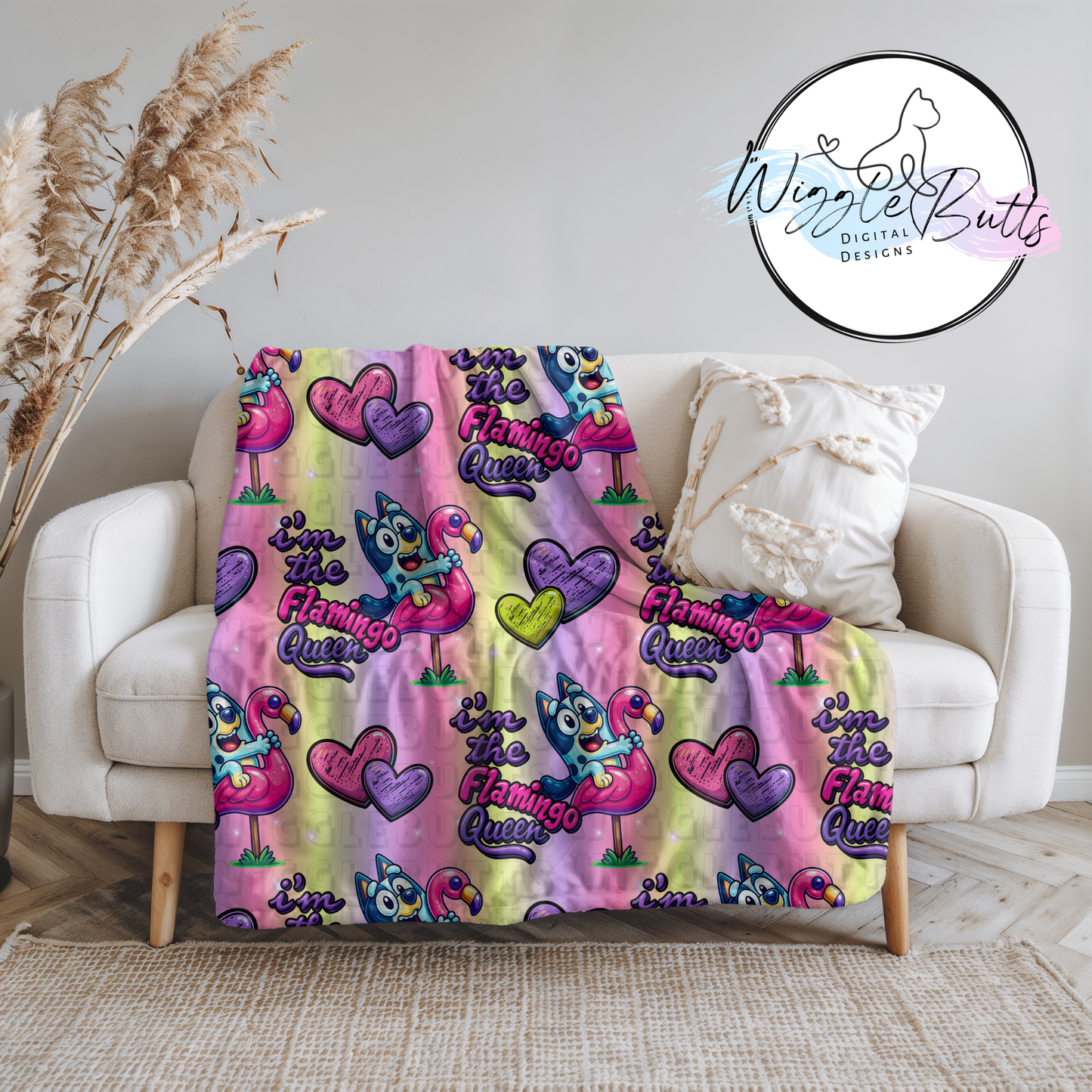 Blue Dog Grey Dog Flamingo Seamless File