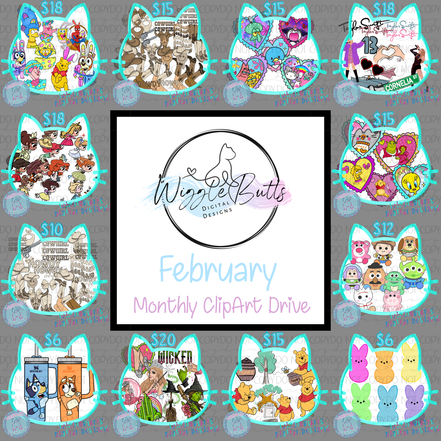 February 2025 Regular ClipArt Monthly drive