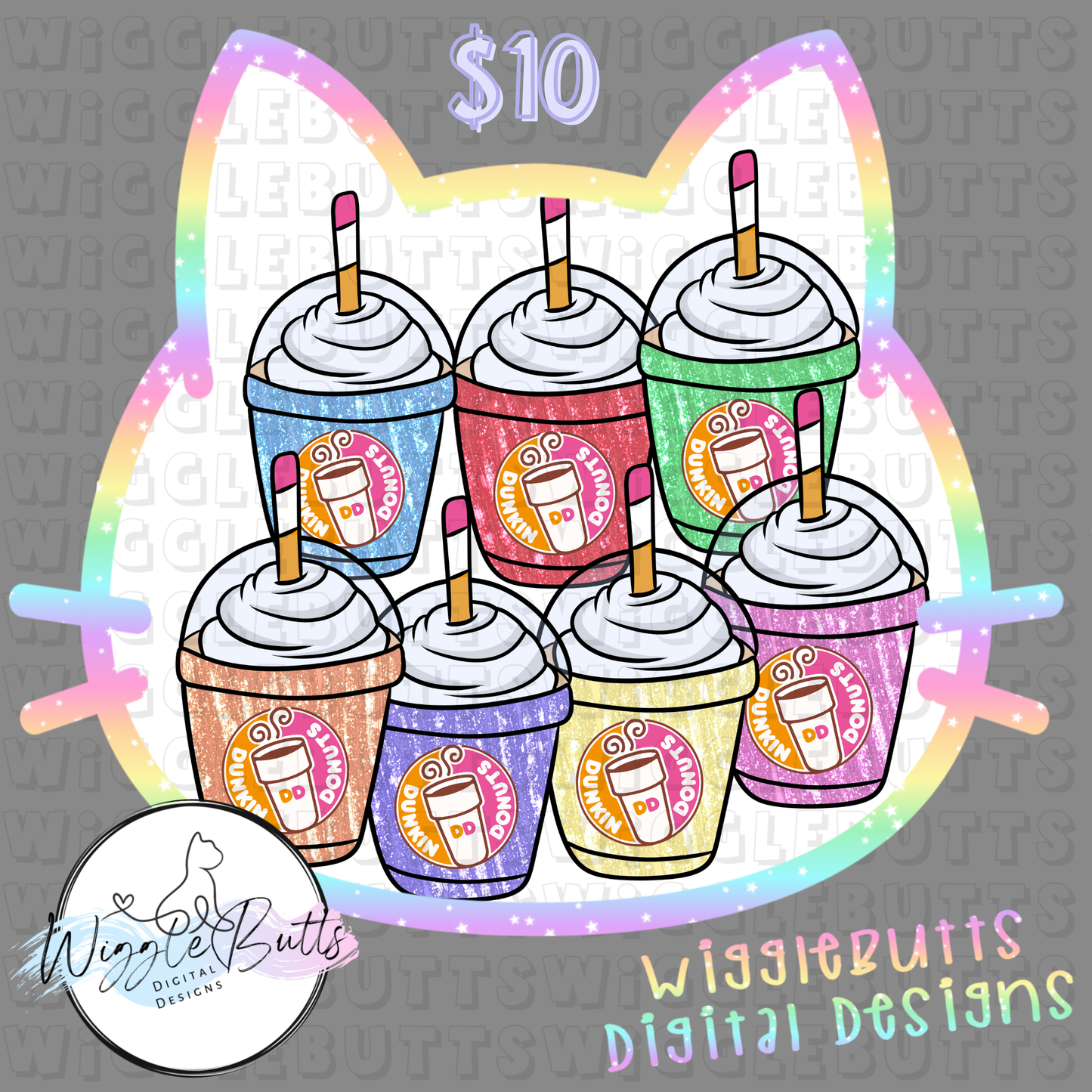 Coffee Lovers Orange Pink Donut Pastel Spring Lattes ClipArt Bundle