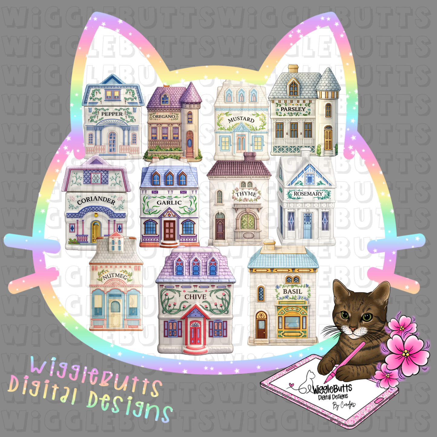 Spice Village Spice Jars AI Assisted ClipArt Bundle