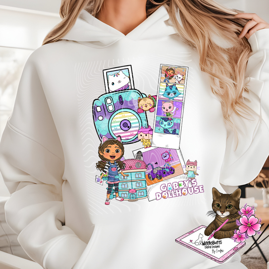 Kitty Cat Dollhouse Girl Polaroid PNG Design