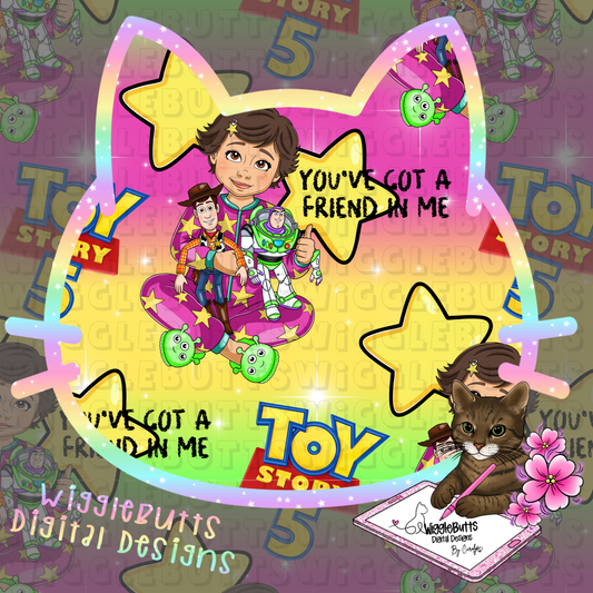Toys Number 5 Pajama girl Pink Yellow Green Seamless File PNG Design