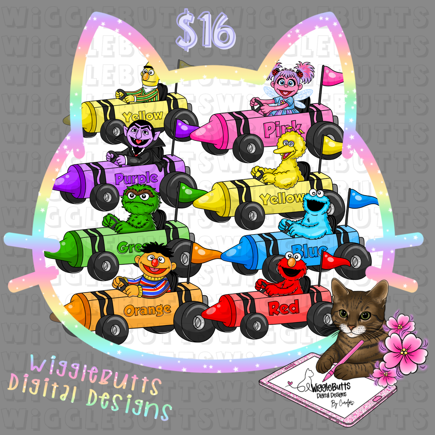 Old School Retro SS Street Puppets Crayon Go Karts ClipArt Bundle
