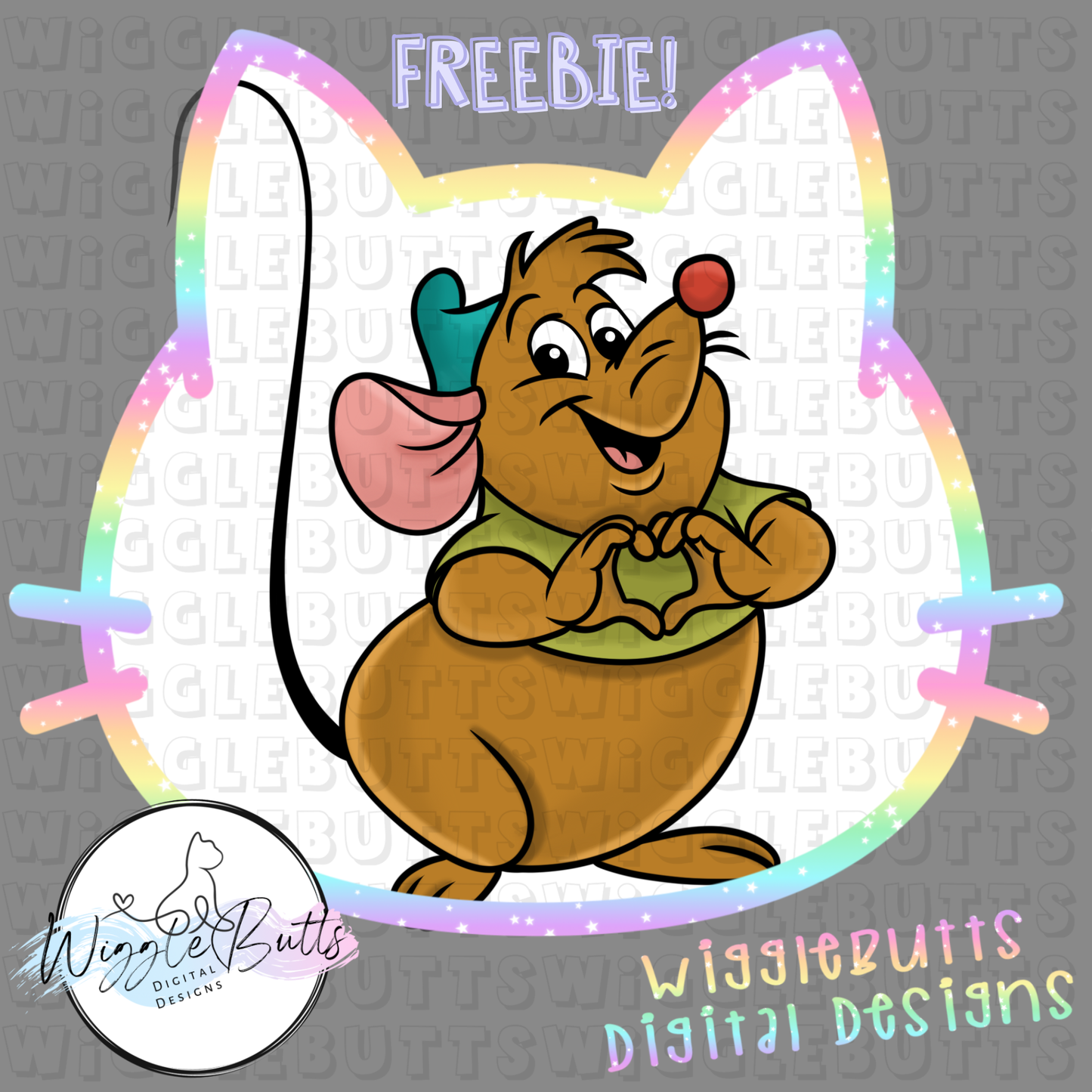 Mouse Heart Hands ClipArt Piece