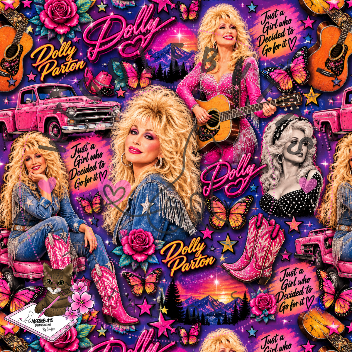Country Music Singer Butterfly Seamless File