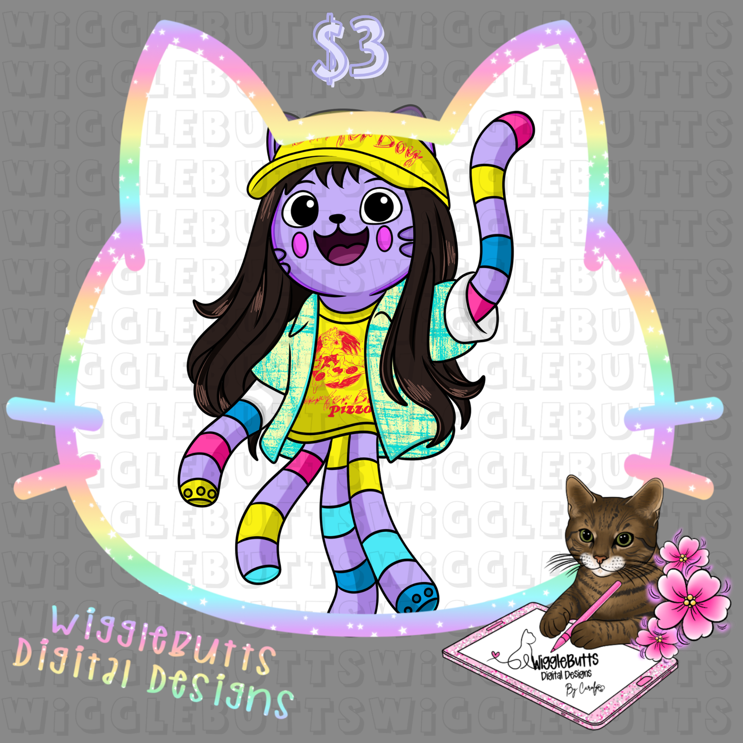 Cat Kitty Dollhouse ST Strange Pizza Guy Mashup ClipArt Piece