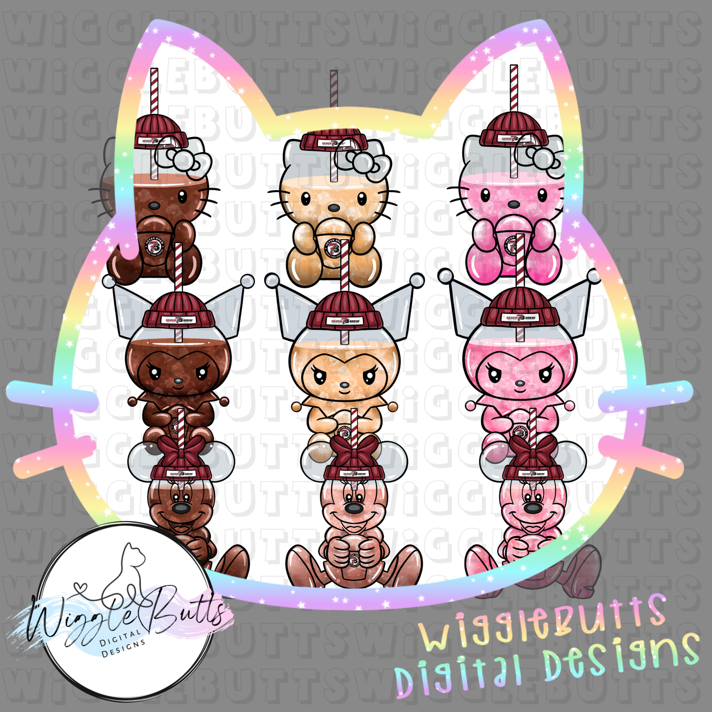 Coffee Lovers Maroon 7 Character Cups Semi Exclusive ClipArt Bundle