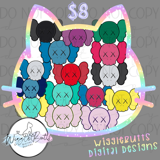 X eyes Character Heads ClipArt Bundle