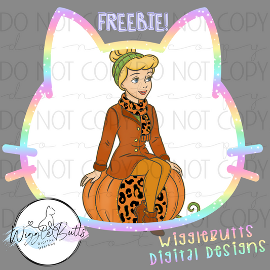 Princess Fall pumpkin ClipArt Piece