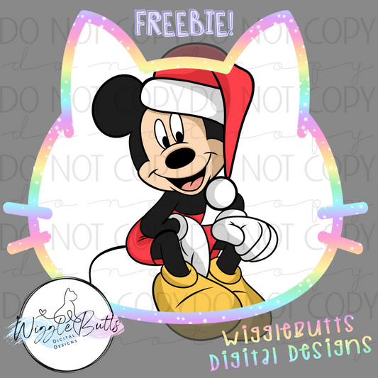 Mouse and Friends Christmas Santa ClipArt Piece