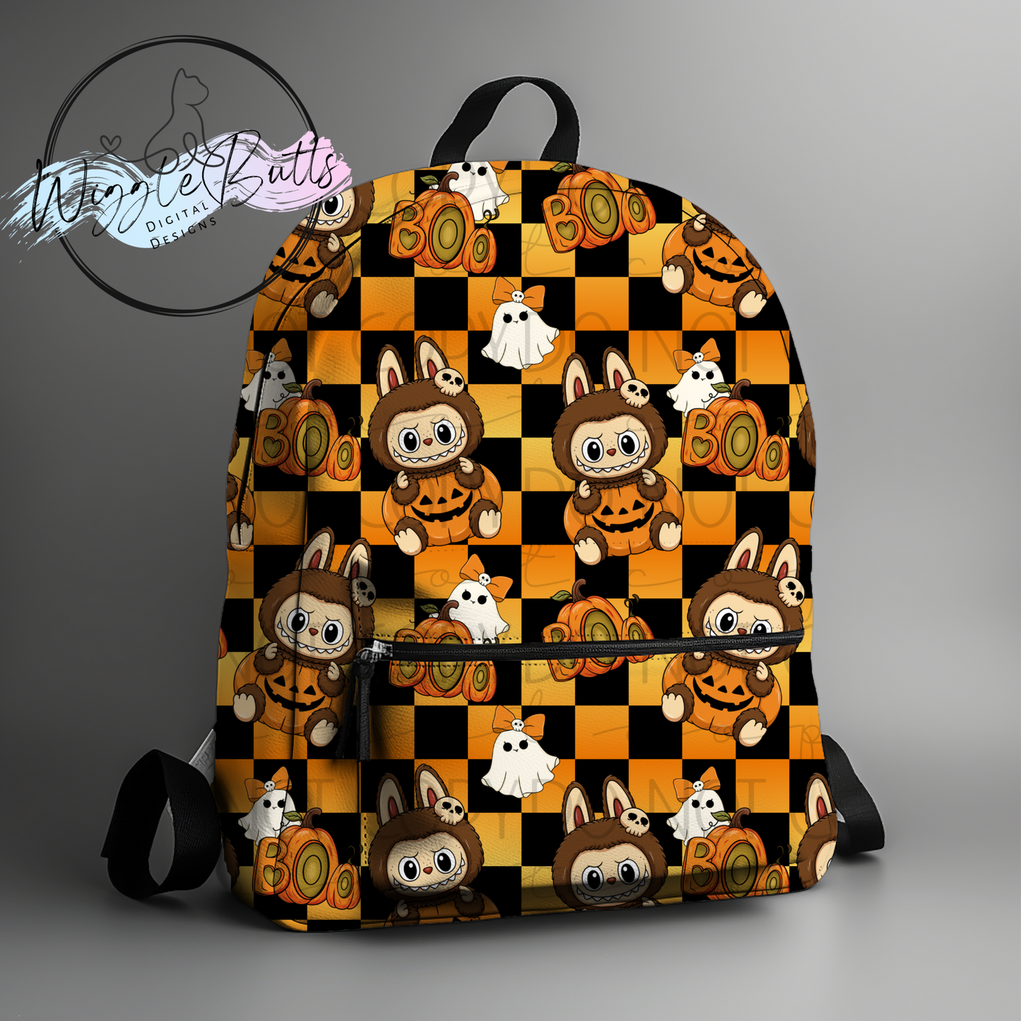 Little Monsters Halloween Boo Checkered Seamless File