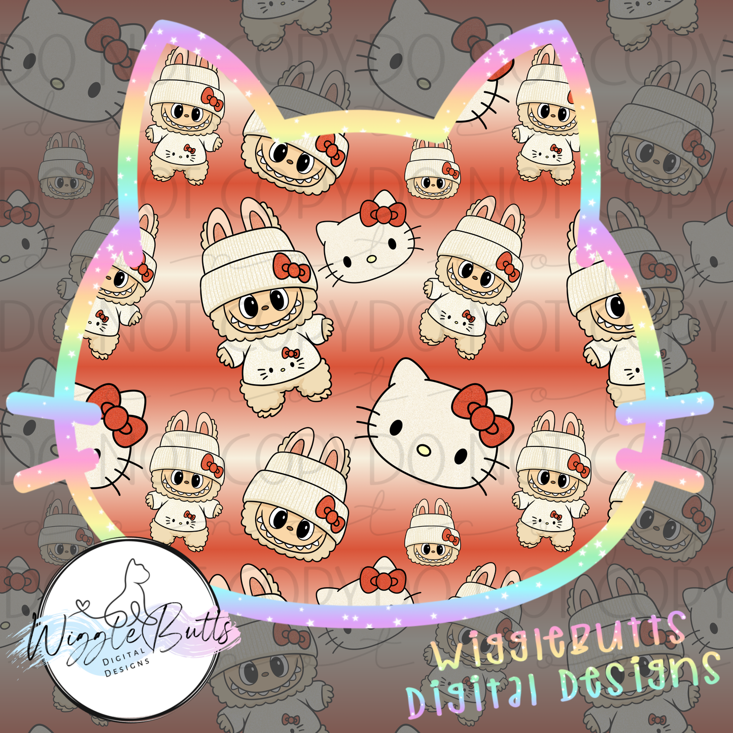 Anime Kitty and Friends Little Monsters Seamless File