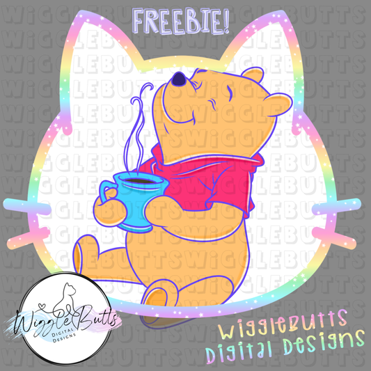 Honey Bear Coffee ClipArt Piece