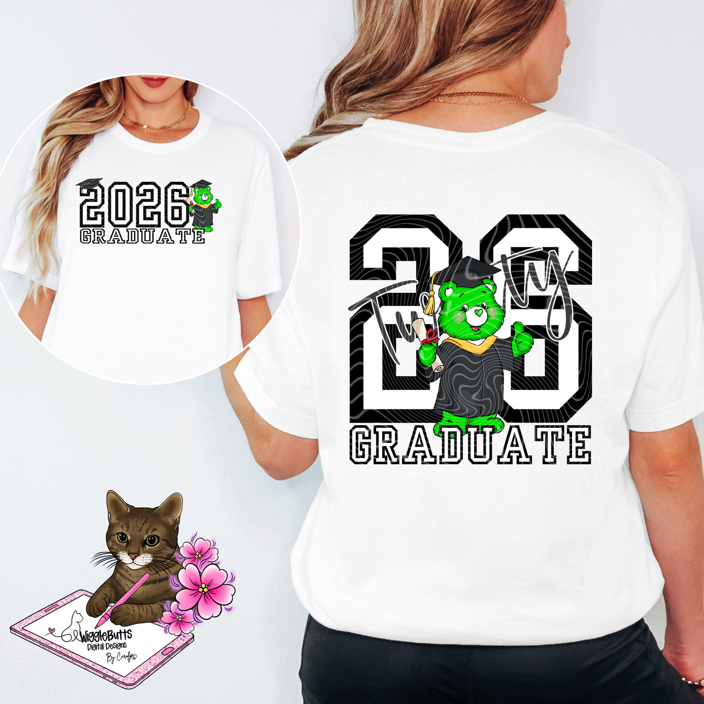 Retro 80s 90s Colorful Bears Graduate Graduation Solo Design Bundle